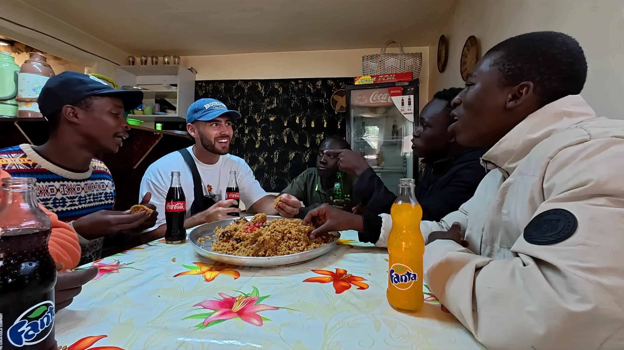 a plate of pilau rice and meat at a local Nubian restaurant in Kibera