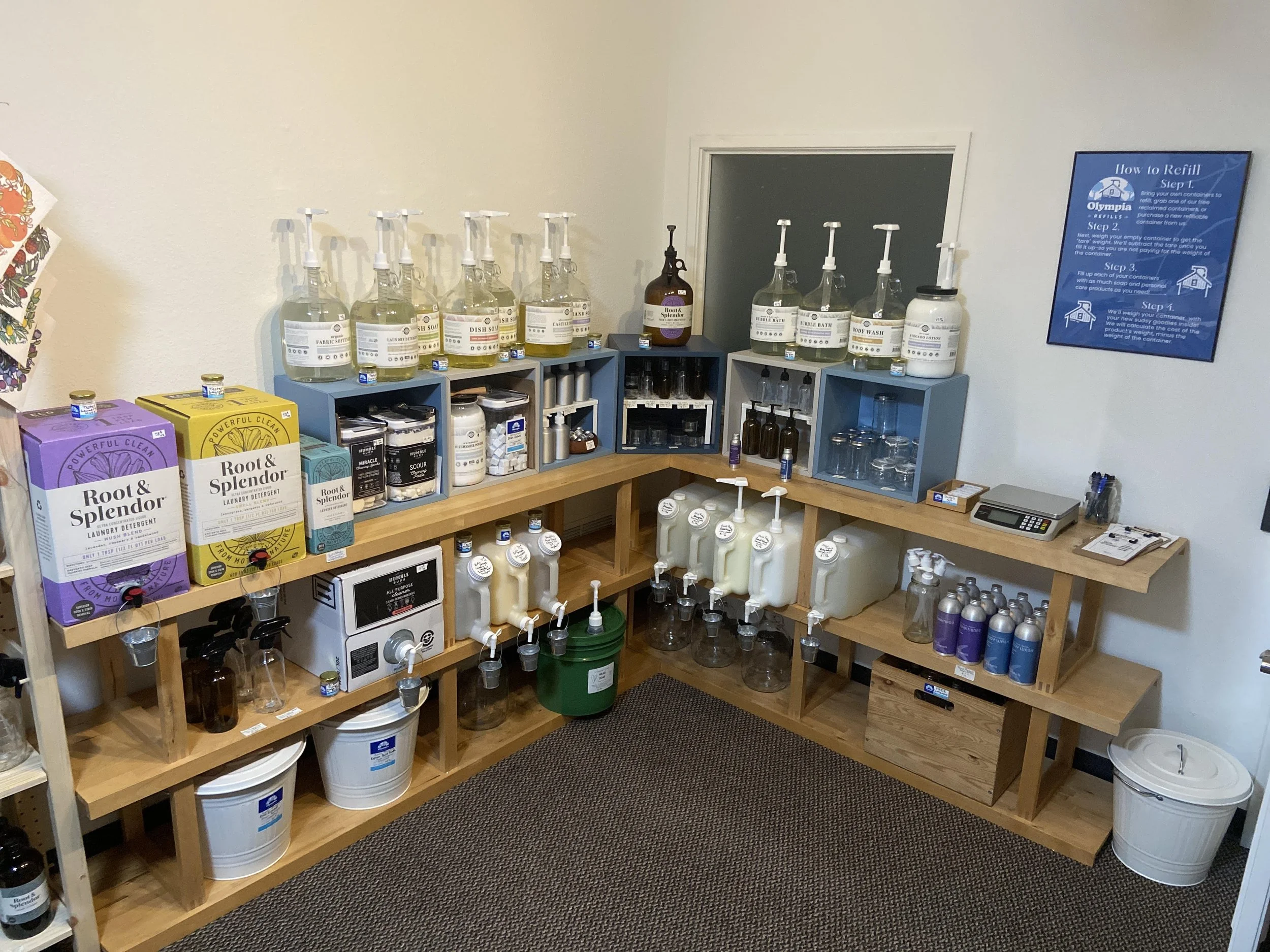 photo of the refill bar at Olympia Refills