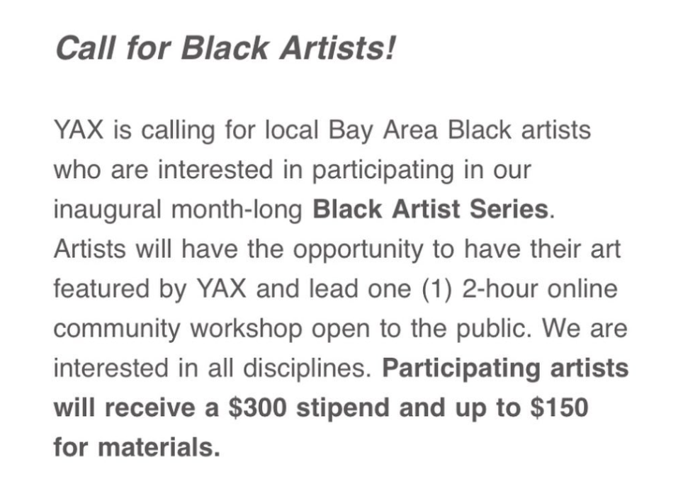 Call for Black artists