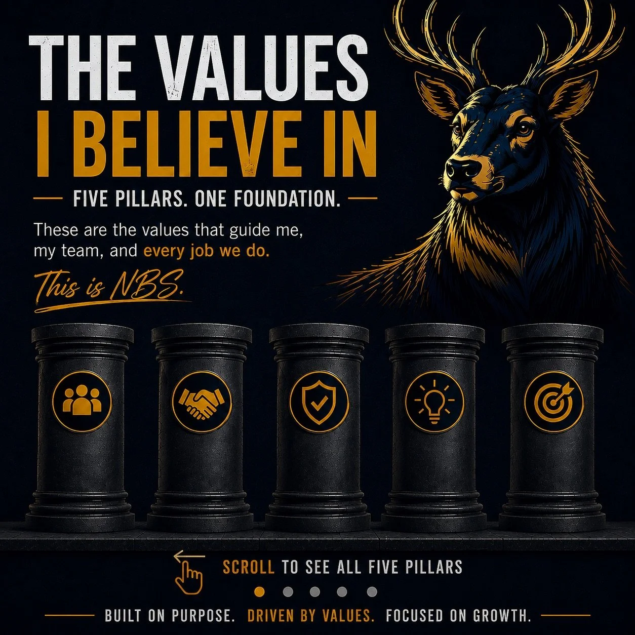 These aren&rsquo;t just words on a wall.

These are the values I believe NBS should be built on.

Work Environment.
Because the way we treat our team matters.

Service.
Because showing up, communicating, caring, and following through should never be 