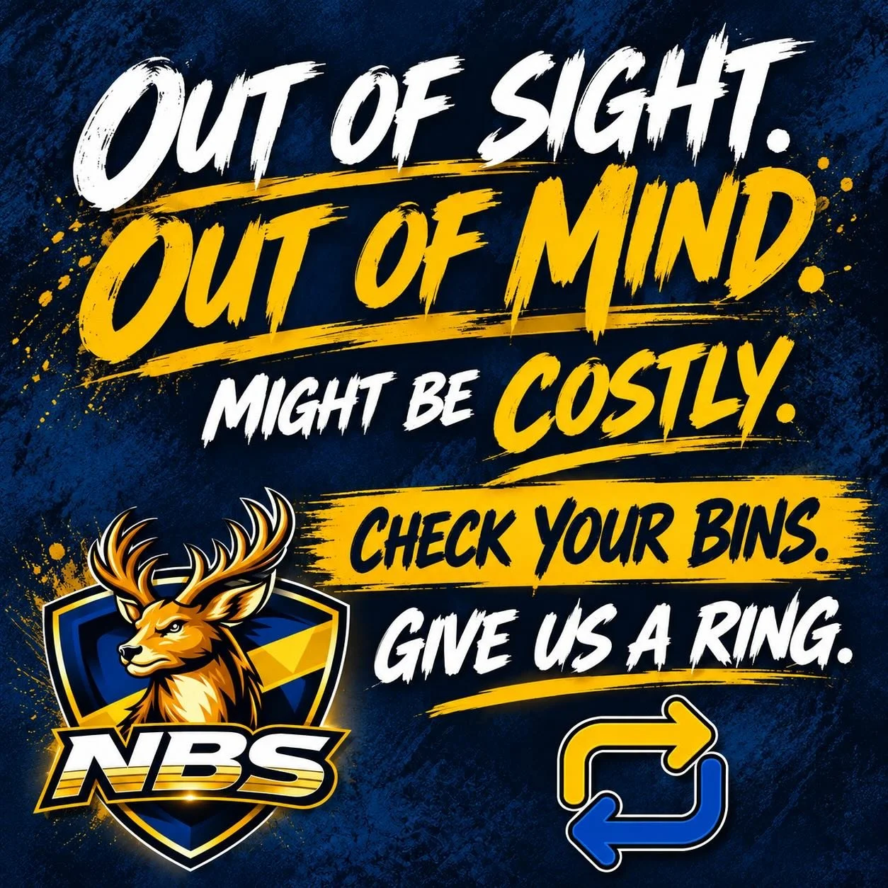OUT OF SIGHT. OUT OF MIND.

But what you can&rsquo;t see could end up costing you.

Check your bins.
Give us a ring.

We help preserve.

Protecting Your Investment.