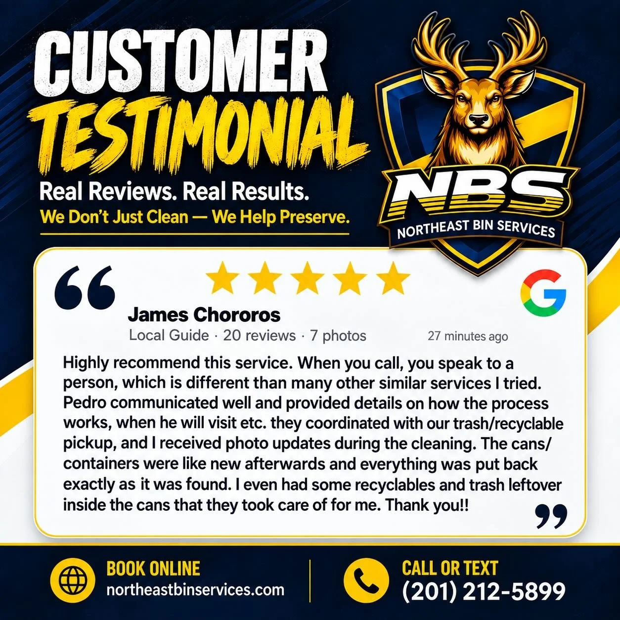 Another happy customer! ⭐⭐⭐⭐⭐

We&rsquo;re incredibly grateful for every customer who trusts Northeast Bin Services with their property. Your support, kind words, and trust mean everything to us as we continue our mission to protect your investment.
