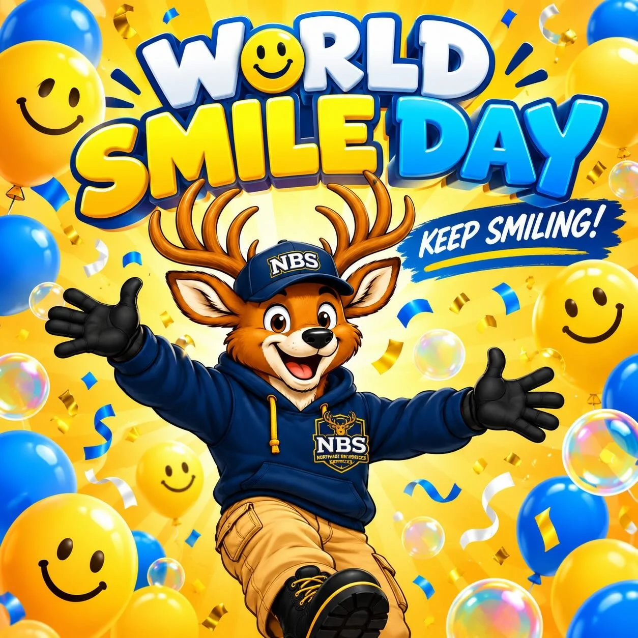 😊 Happy World Smile Day! 😊

A smile can brighten a day, build a connection, and make a difference. 🦌💙💛

Buck says: Keep smiling, keep shining, and spread a little positivity today! 😁

#WorldSmileDay #KeepSmiling #NortheastBinServices #NBS #Buck