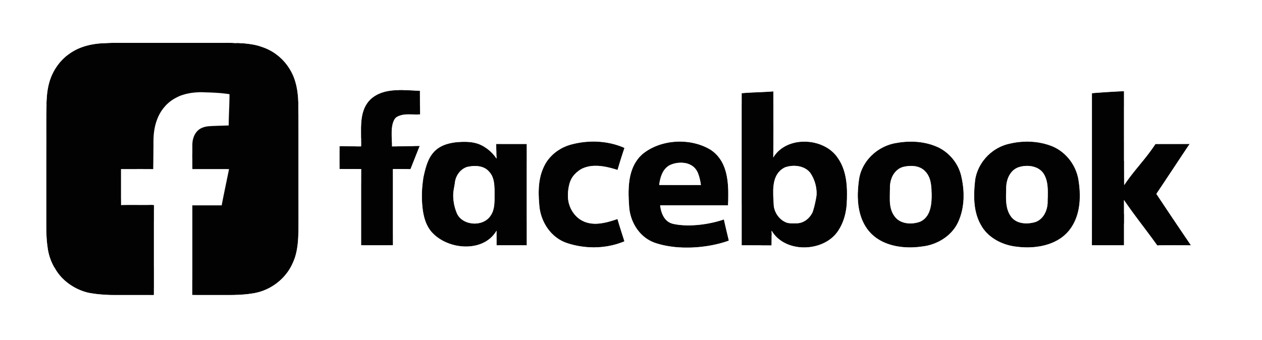 Facebook logo with the word 'facebook' to the right