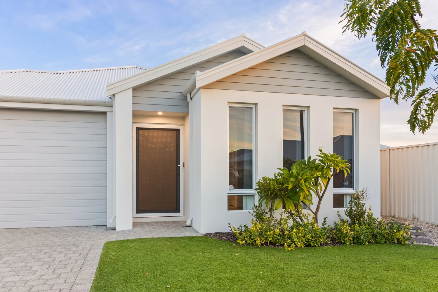 Front entrance of a Perth home under Local Property Partners management at twilight