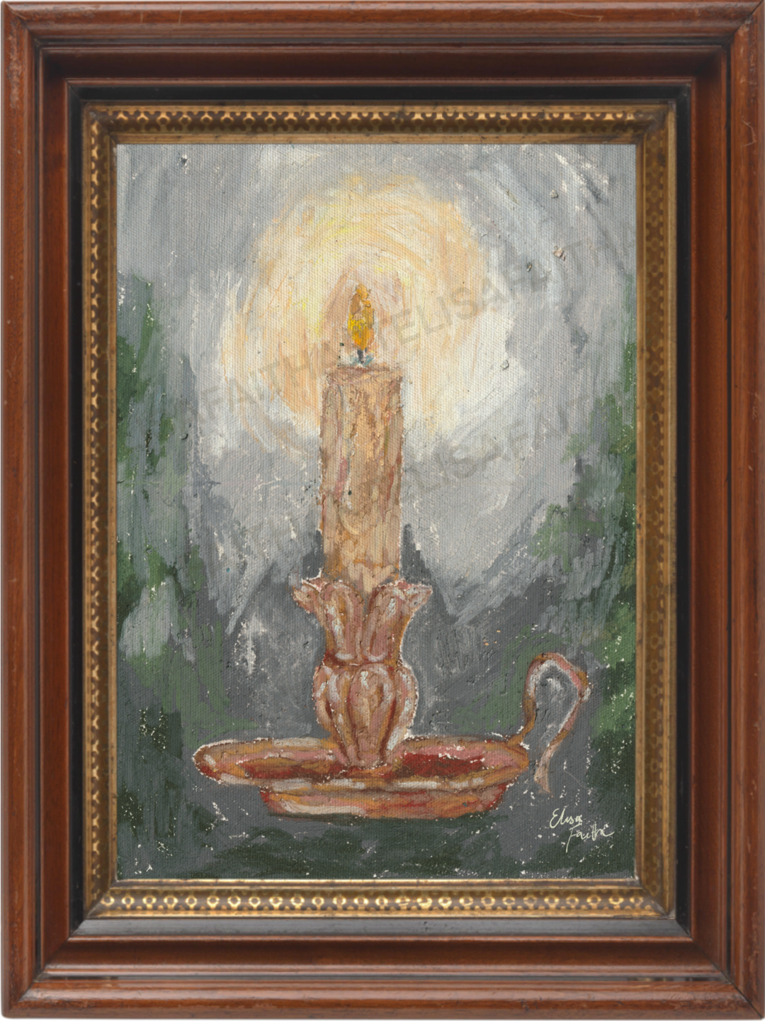 “Burning” Oil pastels on textured paper