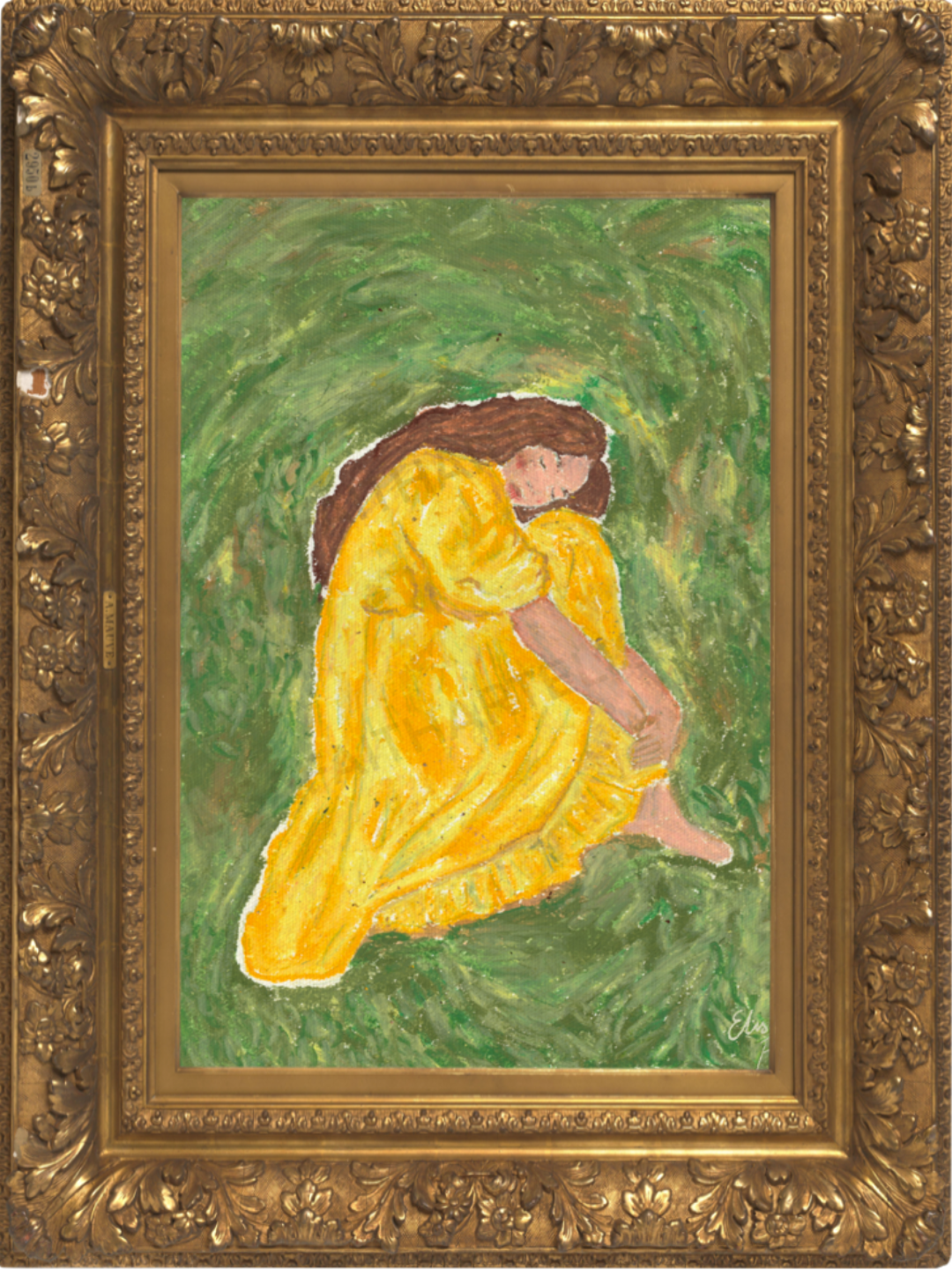 “Laying in the Grass” Oil paint on canvas.