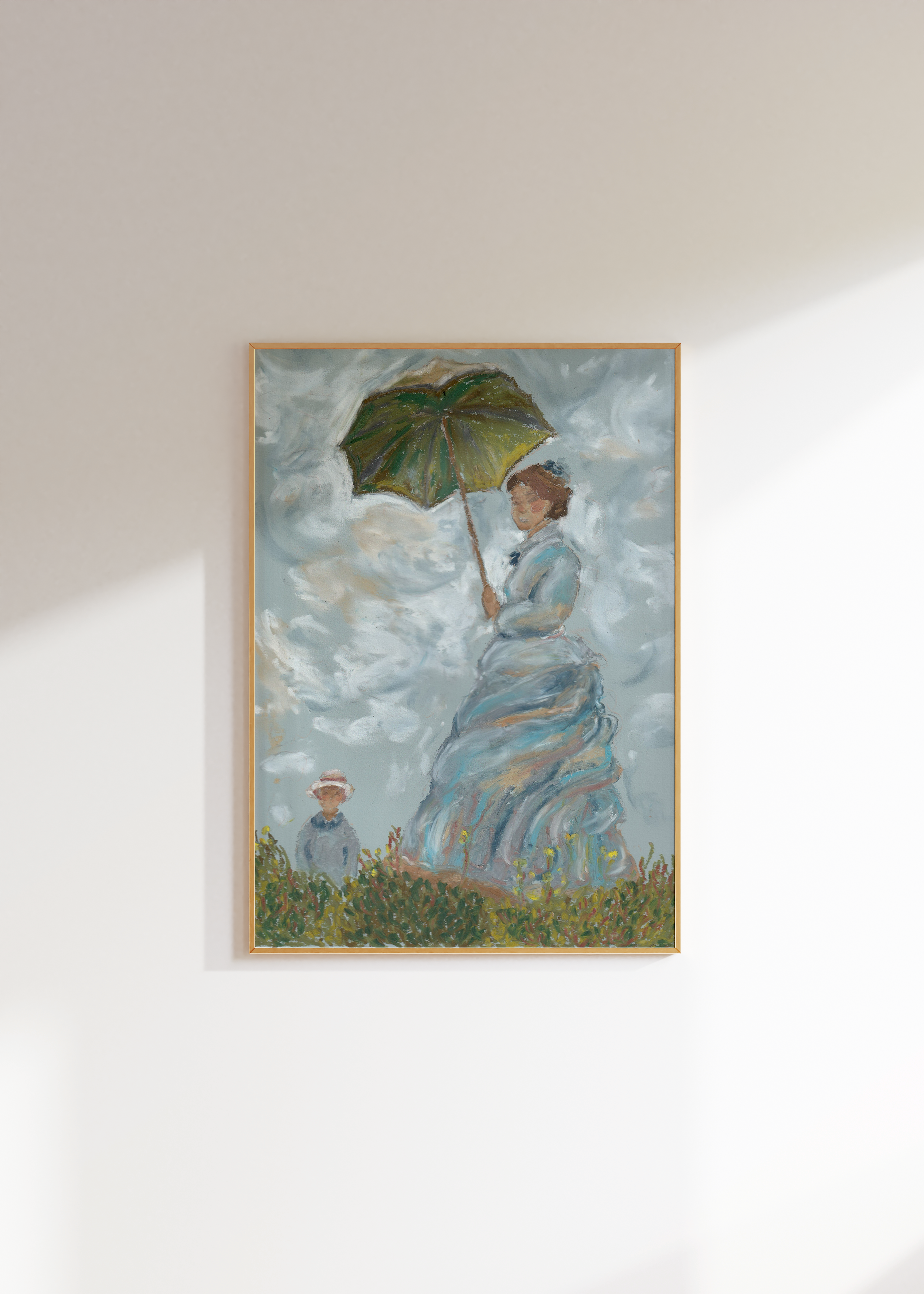 “Woman with a Parasol" Study of Monet, Fine Art Print
