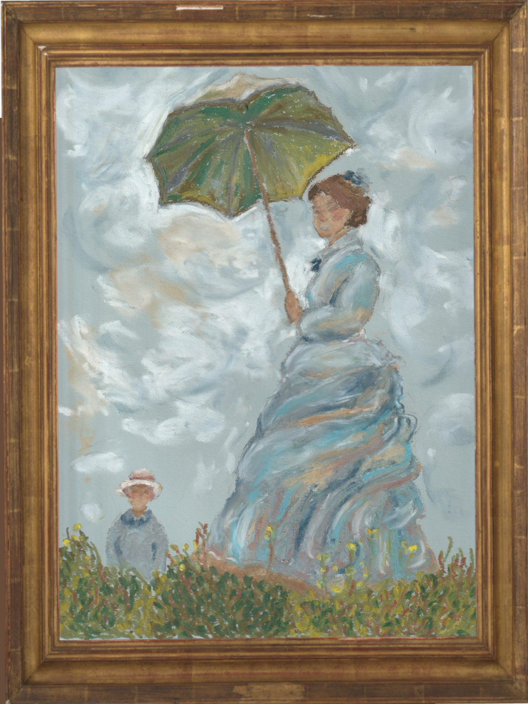 “Woman with a Parasol" Claude Monet - Oil pastel on canvas.