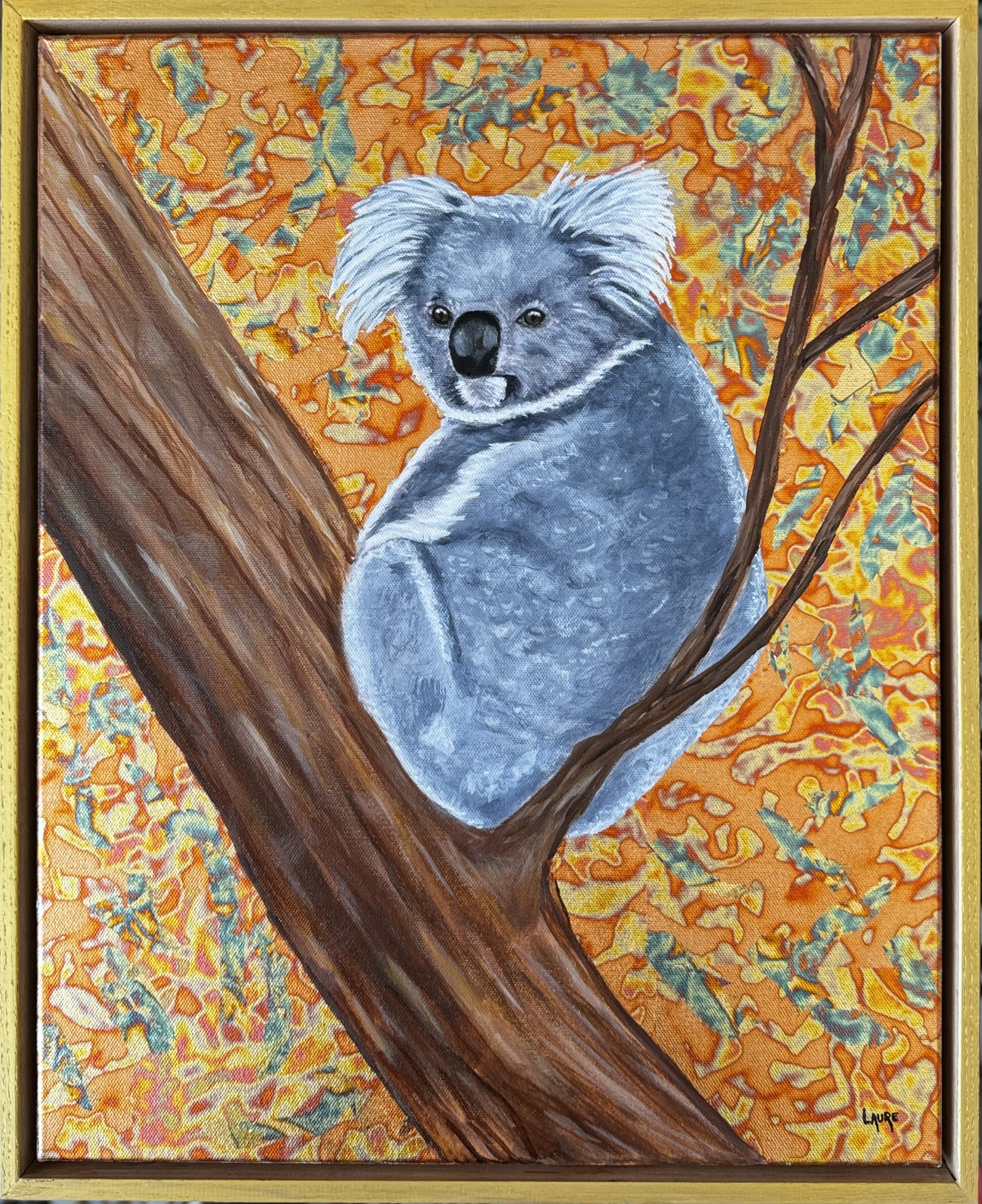 Koala in golden bush