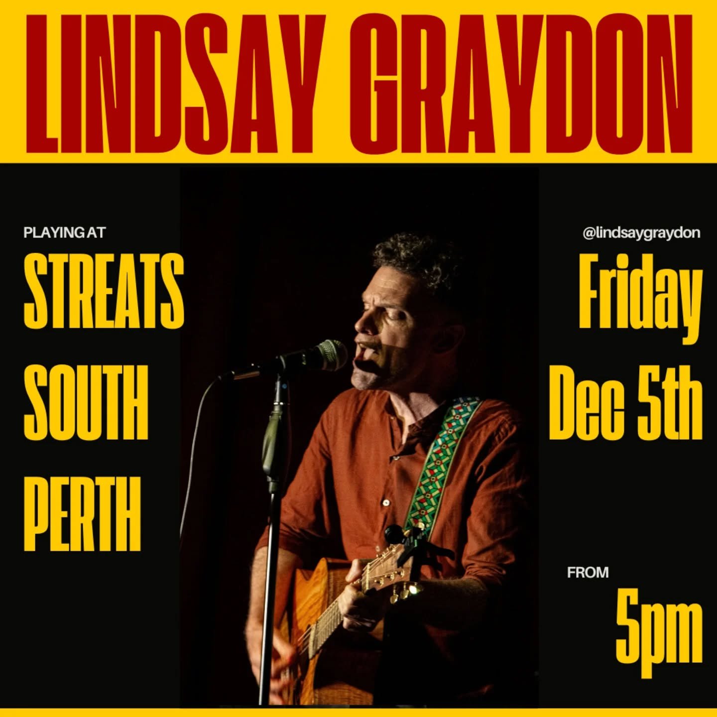 I'm playing at STREATS in South Perth, Friday Dec 5th! All originals, all killa no filla, come have a listen and say hi!

@southperthstreats @cityofsouthperth #perthmusicscene #australianmusic #australianmusicscene  #perth #perthlife #perthisok #city