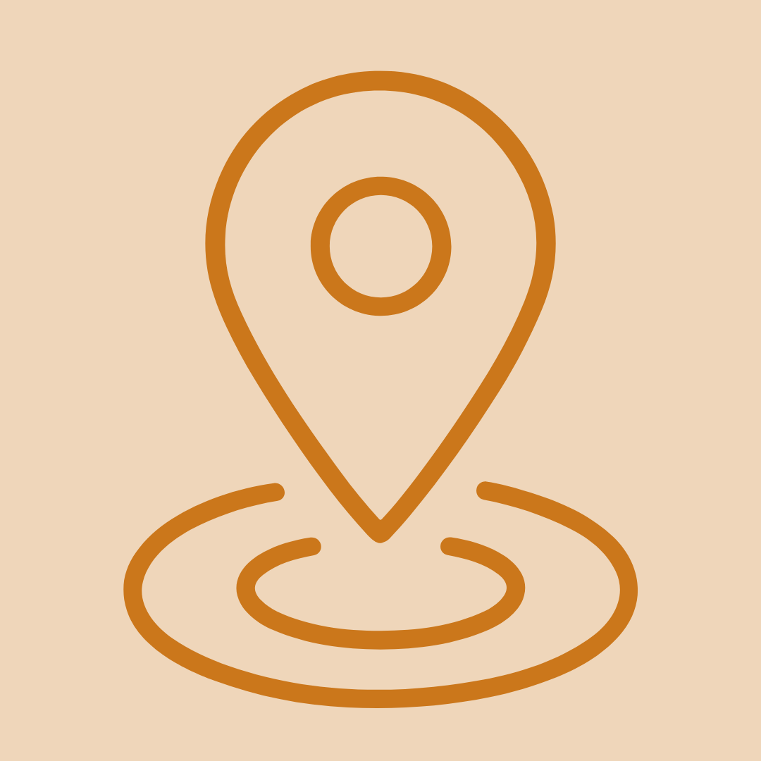 Simple illustration of a location pin marker on a map.