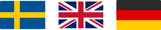Die Flaggen von Schweden, Großbritannien und Deutschland