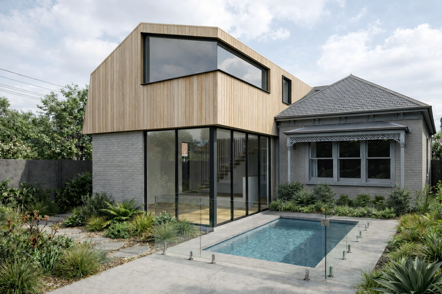Northcote house extension with an additional second-storey addition, designed and built by Box Domus.