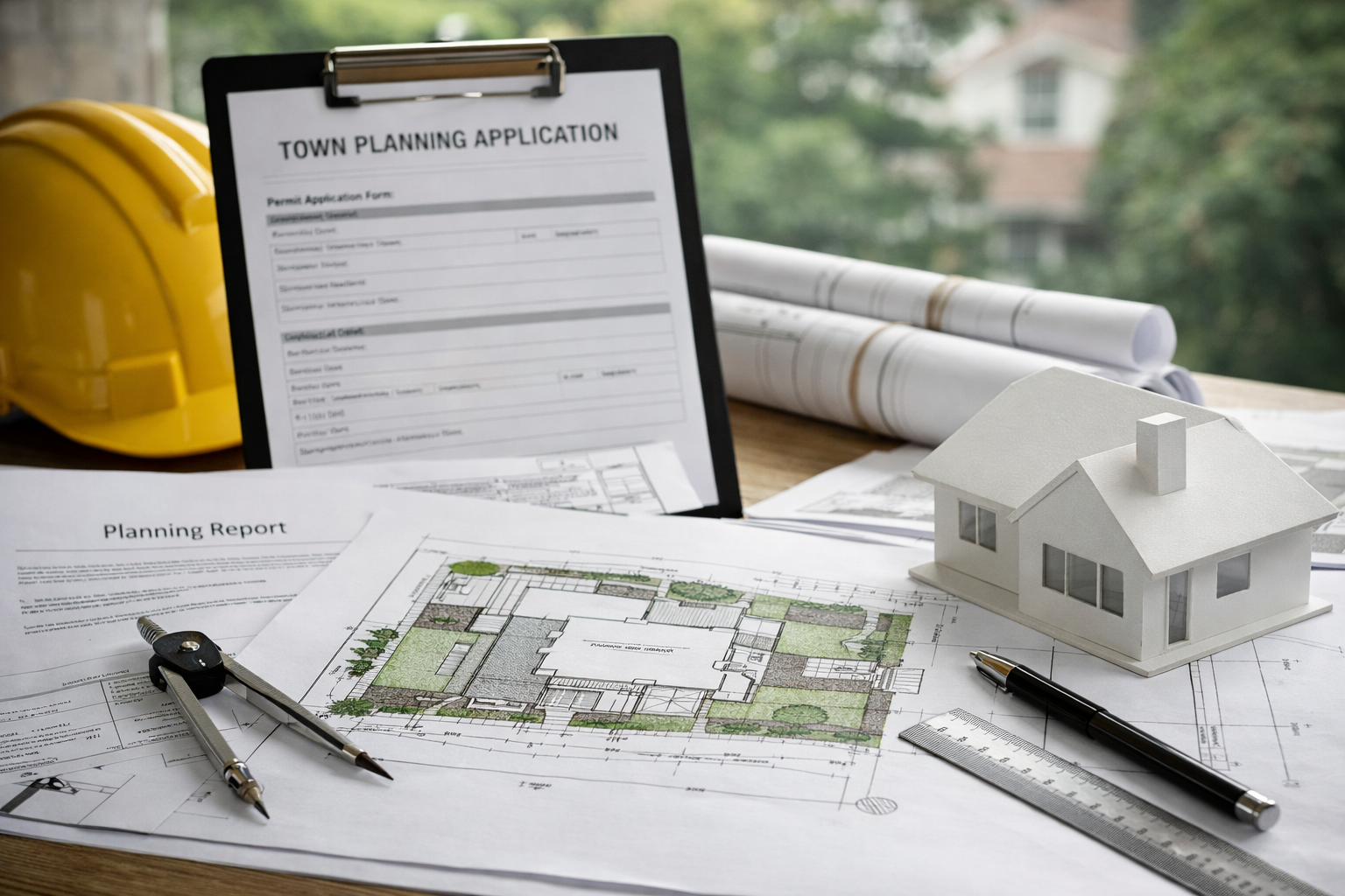Architectural drawings and town planning permit application documents prepared for a house renovation or extension in Melbourne. Box Domus manages planning permit applications and council approvals across Yarra, Boroondara, Stonnington and Bayside.