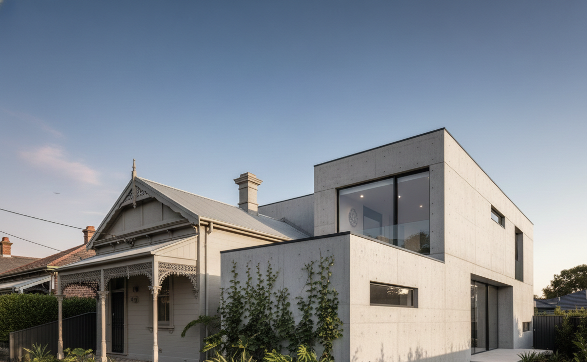 House extension heritage front cement add on Thornbury