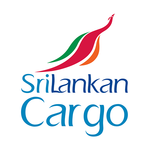 Logo for Sri Lankan Cargo with stylized bird in red, green, and orange above the text.