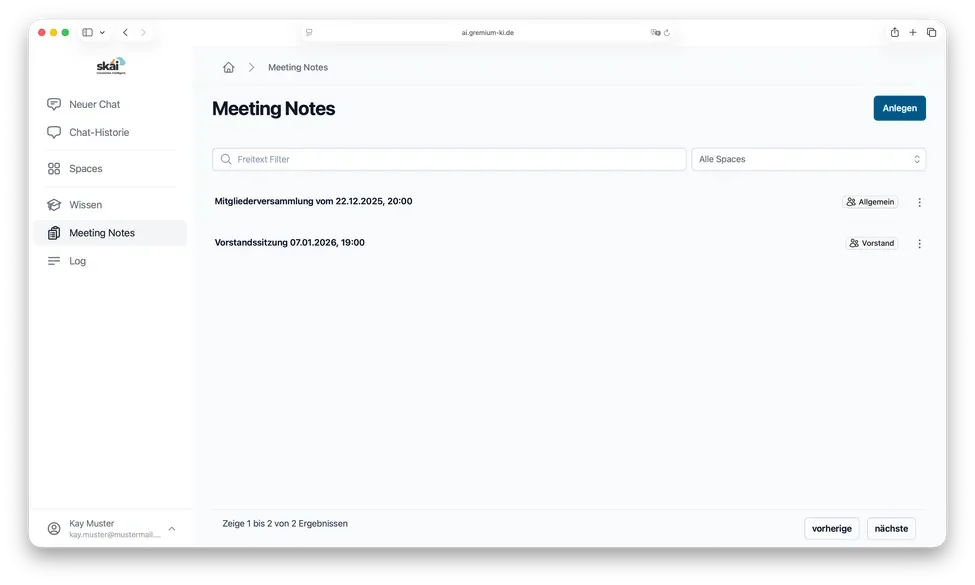 Sitzungen aufzeichnen und transkribieren