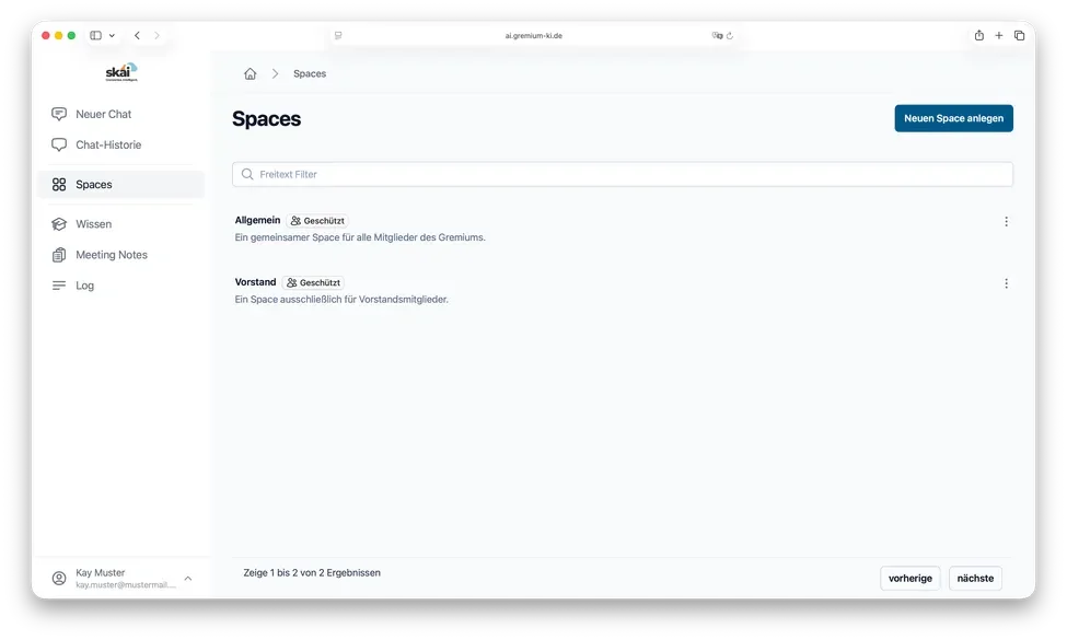 Wissensbereiche auf unterschiedlichen Rechte-Ebenen