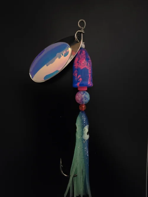 The (Glow) Blue & Pink fishing spinner