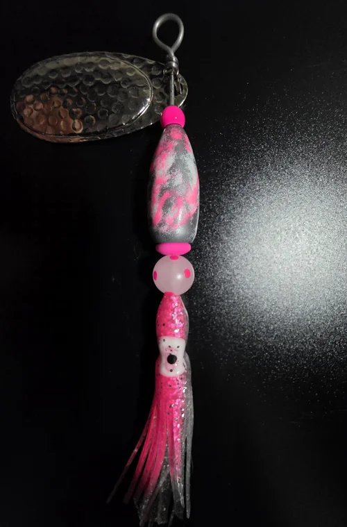 Pink Steel fishing spinner
