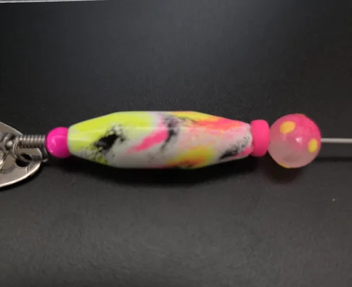 The Pink Yellow & White Koi (Glow) fishing spinner