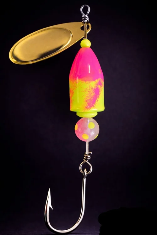 The Tequila Sunrise (Glow) fishing spinner