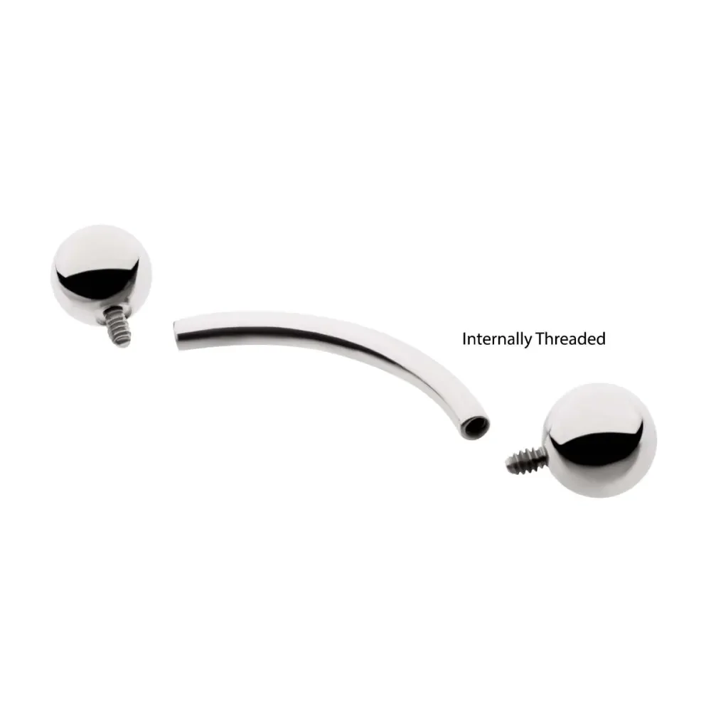 Implant-grade Curved Barbell - Internally Threaded