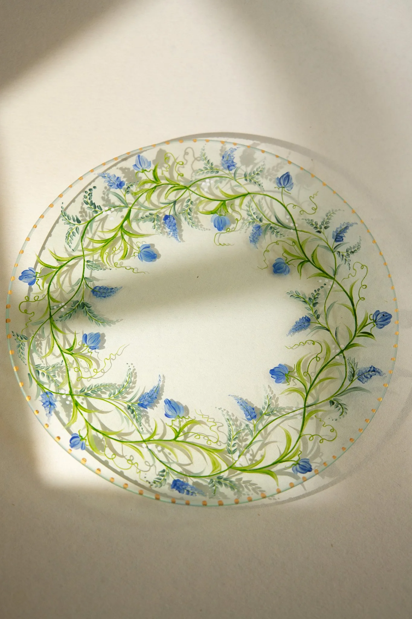 Service de 6 assiettes à dessert - Liserons bleus