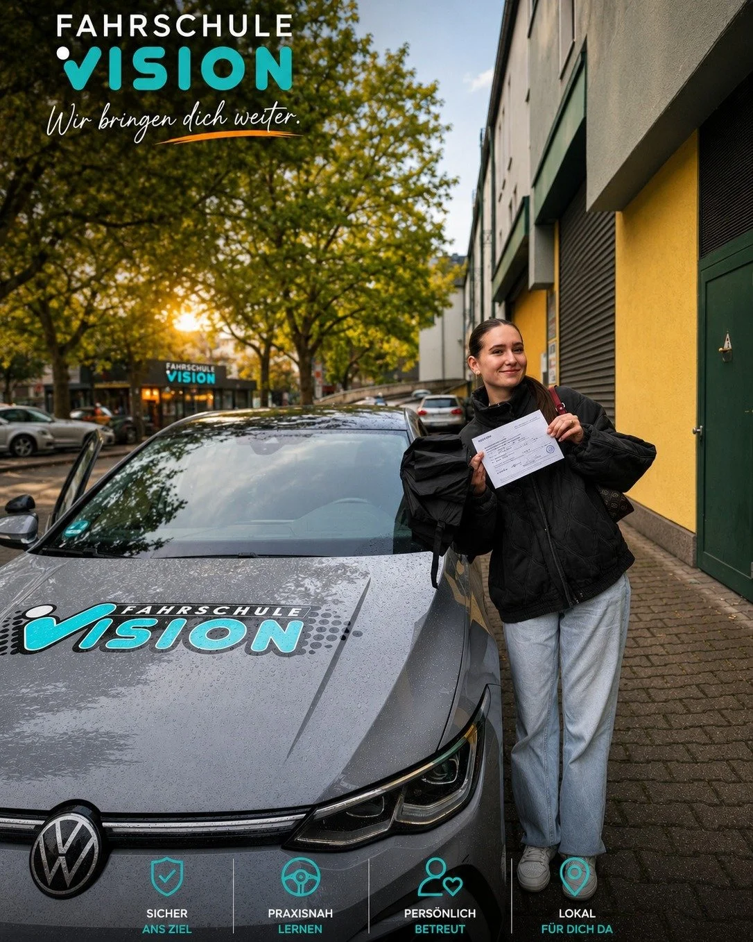 Der Moment, auf den man die ganze Fahrschulzeit hinarbeitet 🎉🚙
Lernen, fahren, durchziehen &ndash; und am Ende h&auml;ltst du deinen F&uuml;hrerschein endlich in der Hand 🙌
Wir freuen uns riesig mit dir und w&uuml;nschen dir ganz viele sichere und