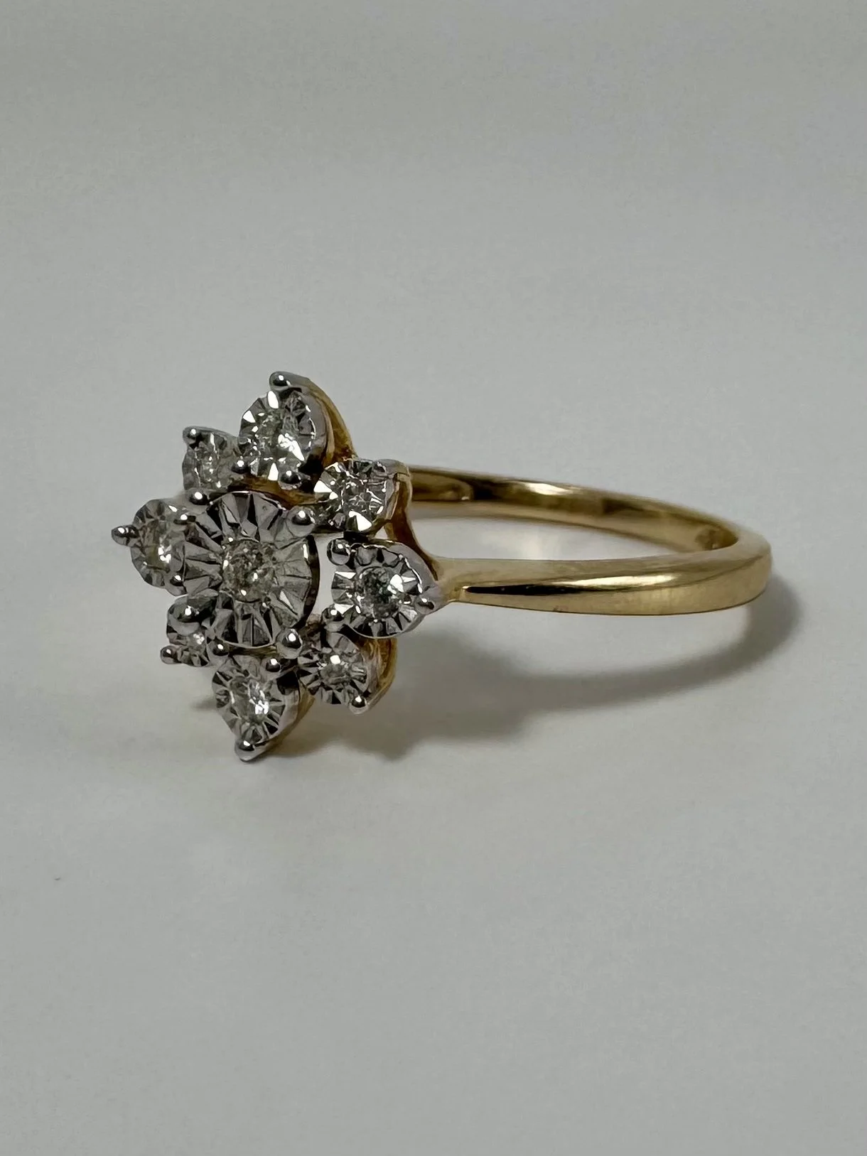 14 carat gold ring with diamonds