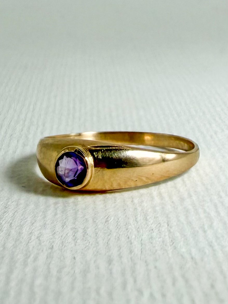 Amethyst gypsy ring