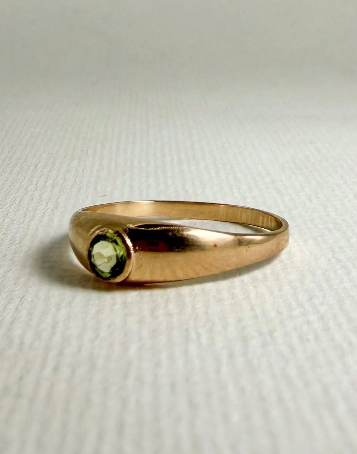 Peridot gypsy ring