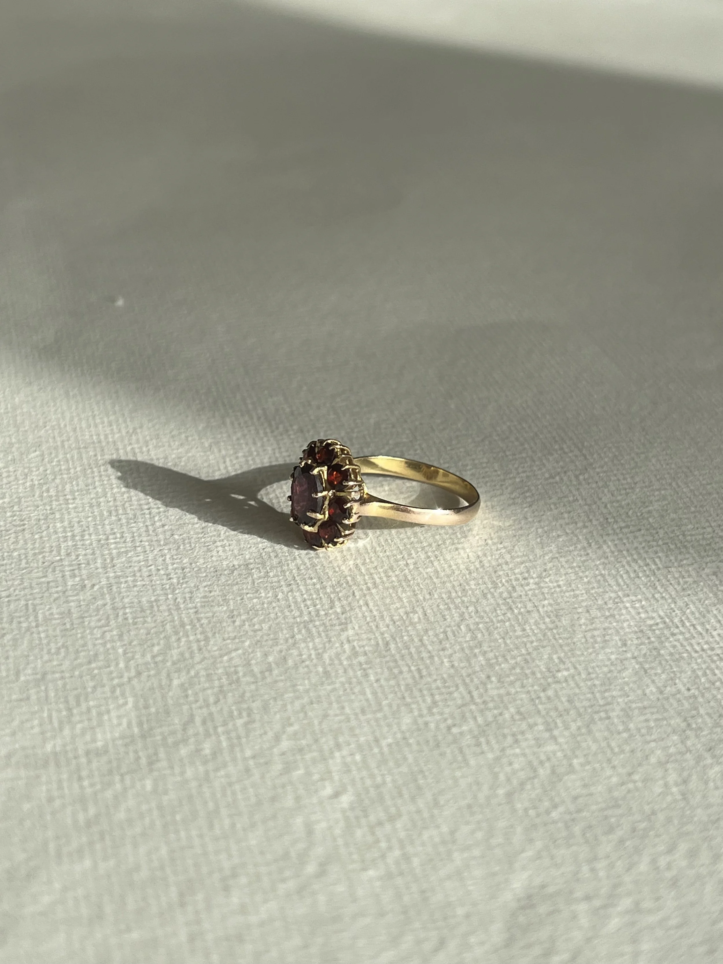 Garnet cluster ring