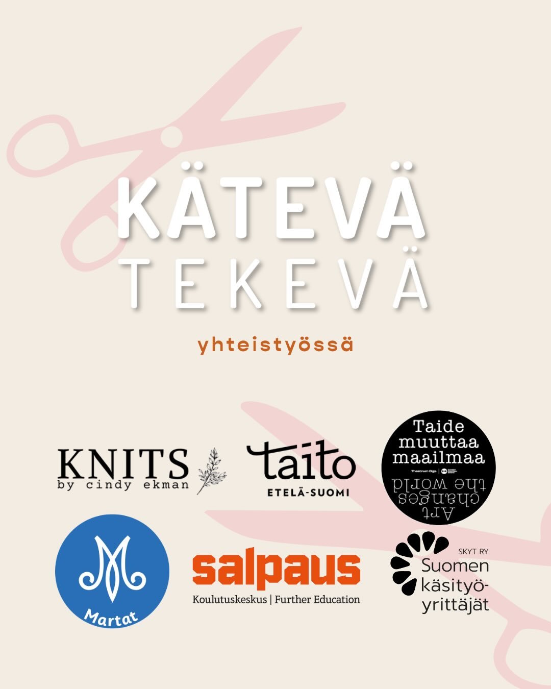 ✨ Yhdess&auml; luomassa K&auml;tev&auml;Tekev&auml;&auml;. ✨

K&auml;tev&auml;Tekev&auml;n yhteisty&ouml;kumppanit tuovat mukanaan k&auml;sity&ouml;taitoa, luovuutta, yhteis&ouml;llisyytt&auml; ja inspiraatiota. 💛

Mukana yhteisty&ouml;ss&auml;:
🧶 