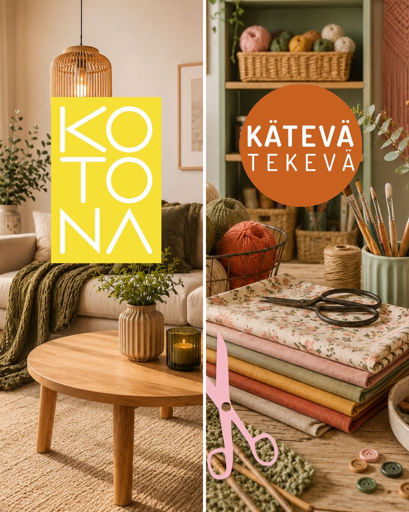 ✨ KAKSI tapahtumaa, YKSI el&auml;myksellinen messuviikonloppu. ✨

KOTONA &amp; K&auml;tev&auml;Tekev&auml; j&auml;rjestet&auml;&auml;n samanaikaisesti Lahden Messukeskuksessa 12.-13.9.2026 🏠✂️

N&auml;ytteilleasettajana tavoitat yhdell&auml; osallis