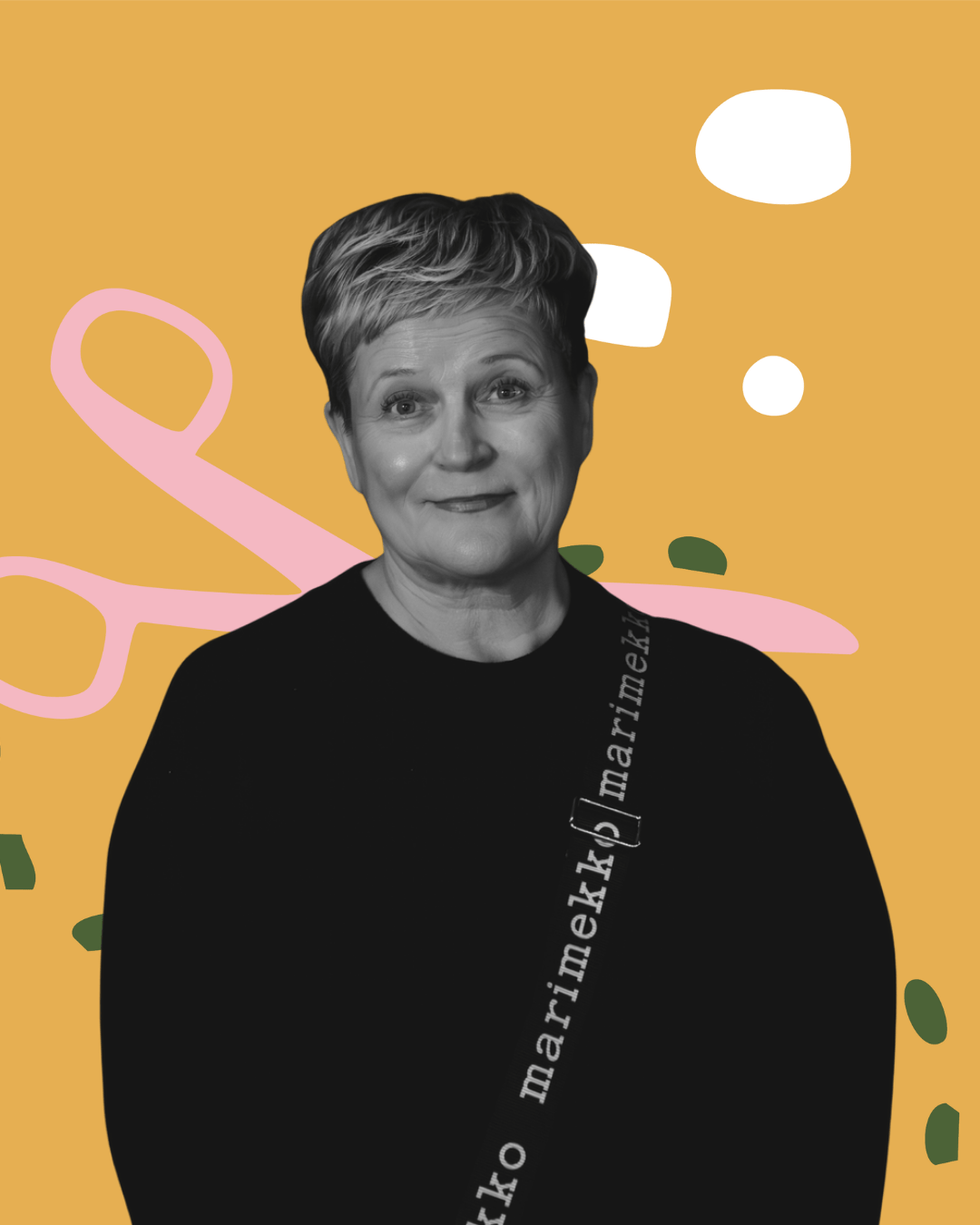 Mustavalkoinen kuva Kätevä & Tekevä -messujen myyntipäälliköstä.