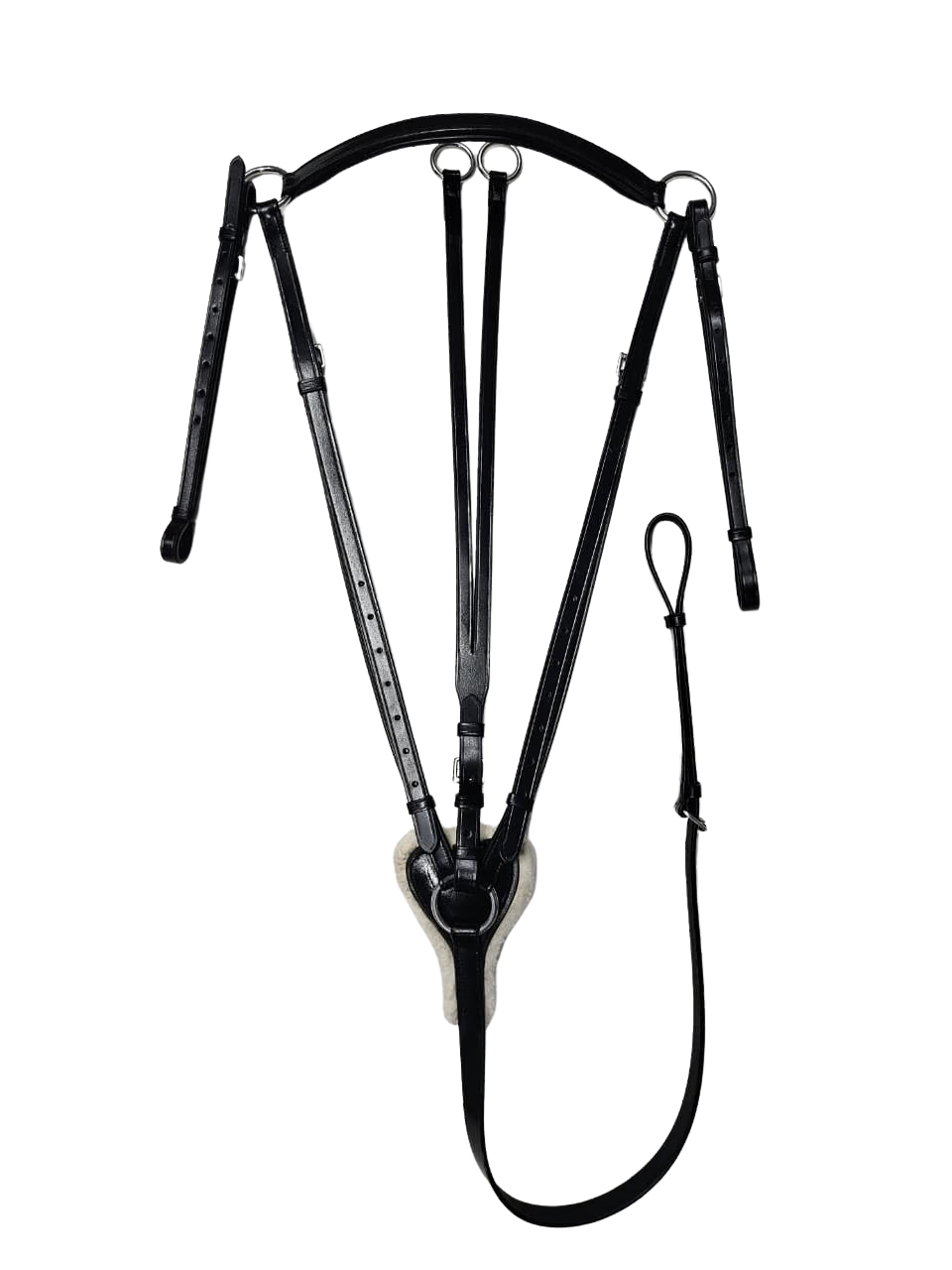 Black leather breastplate front view