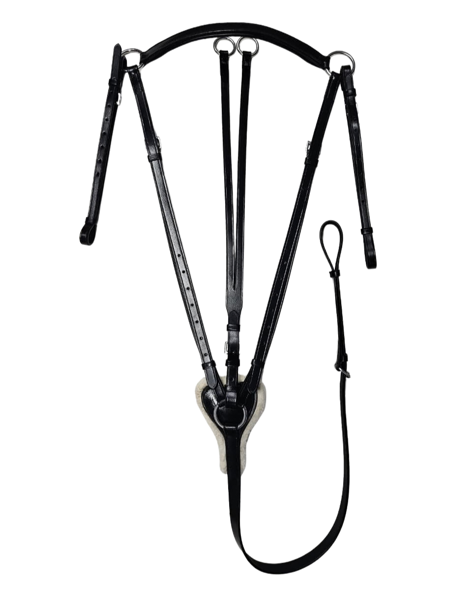 Black leather 3-point breastplate