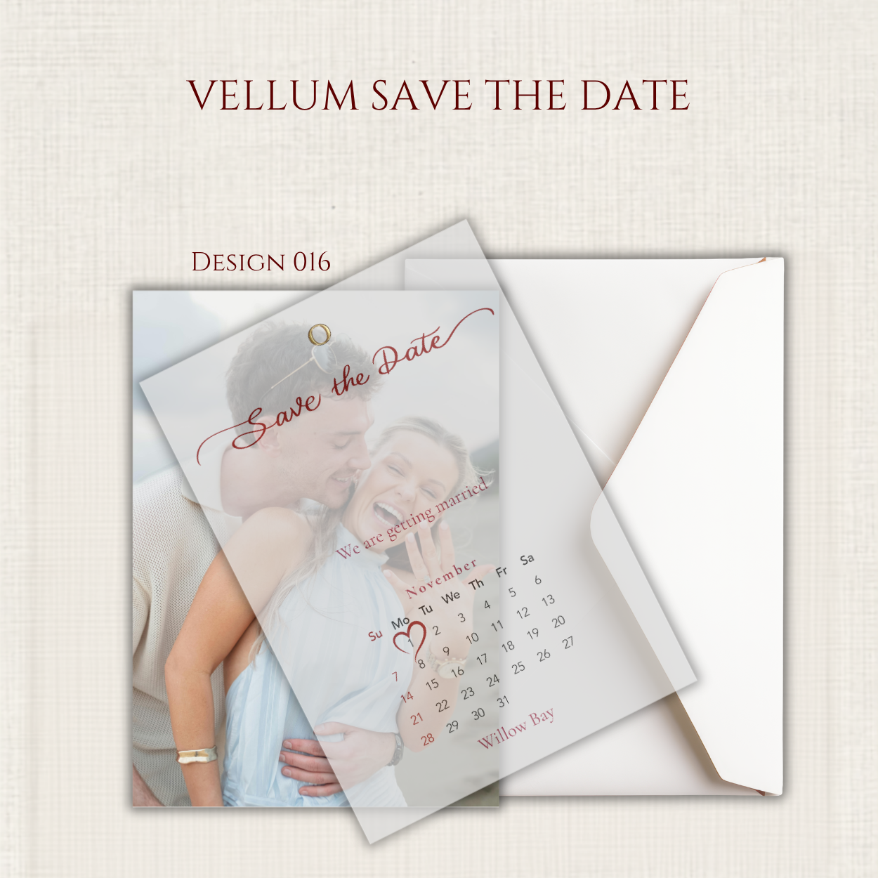 Vellum Overlay Save the Date