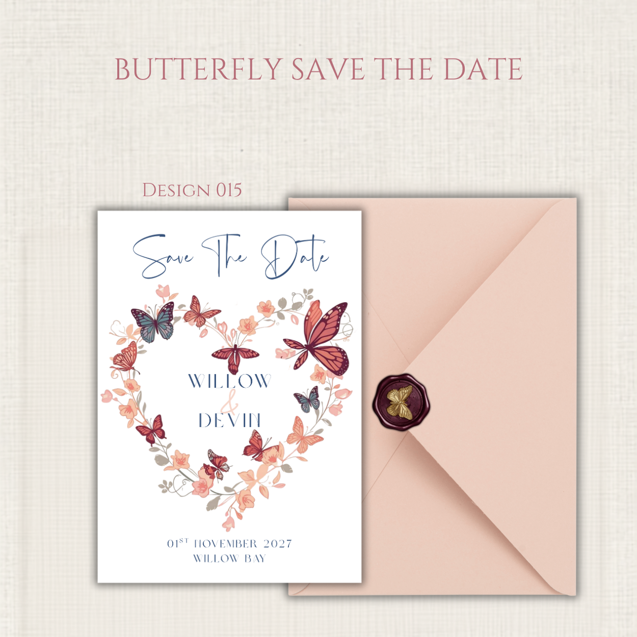 Butterfly Heart Save the Date