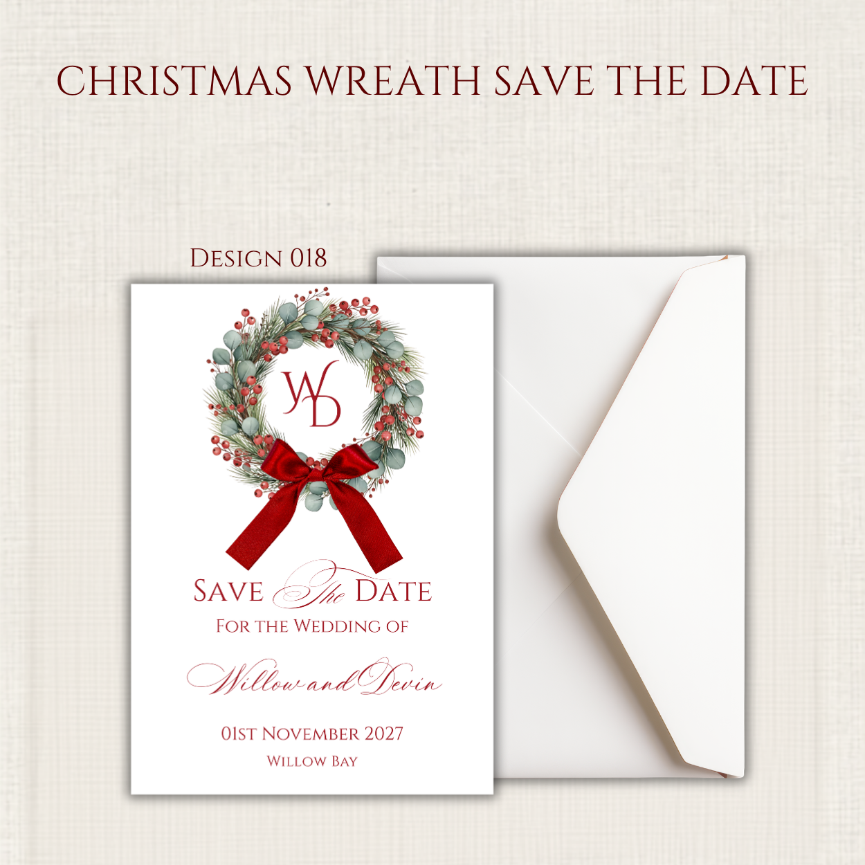 Christmas Wreath Save the Date