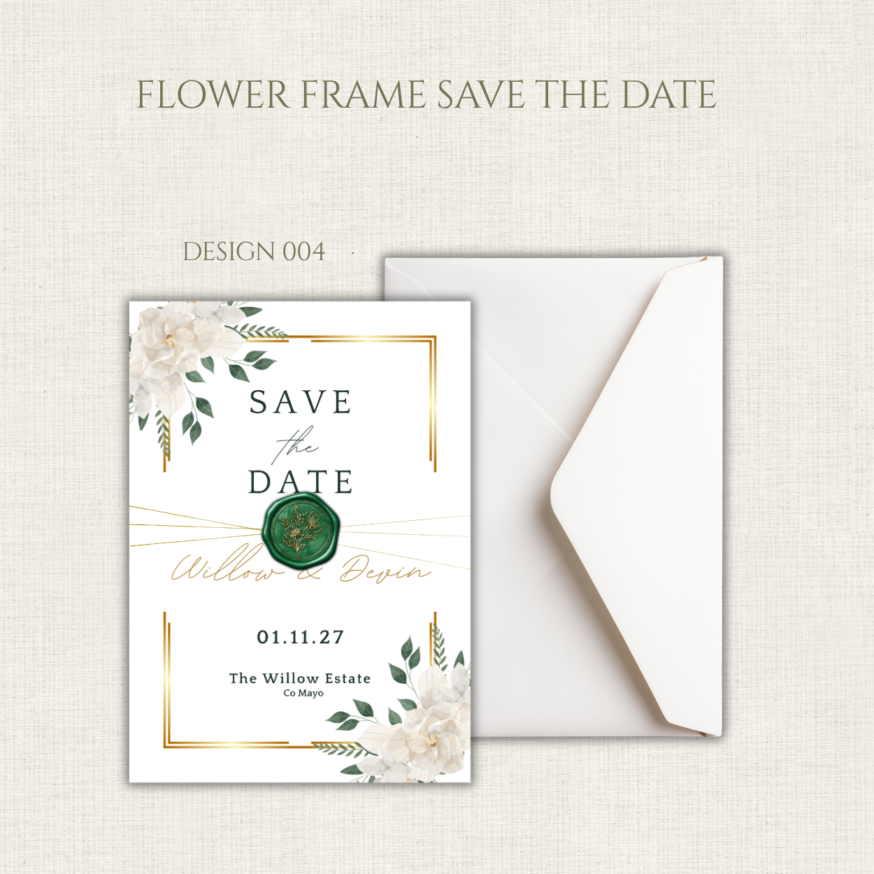 Flower Frame Save The Date