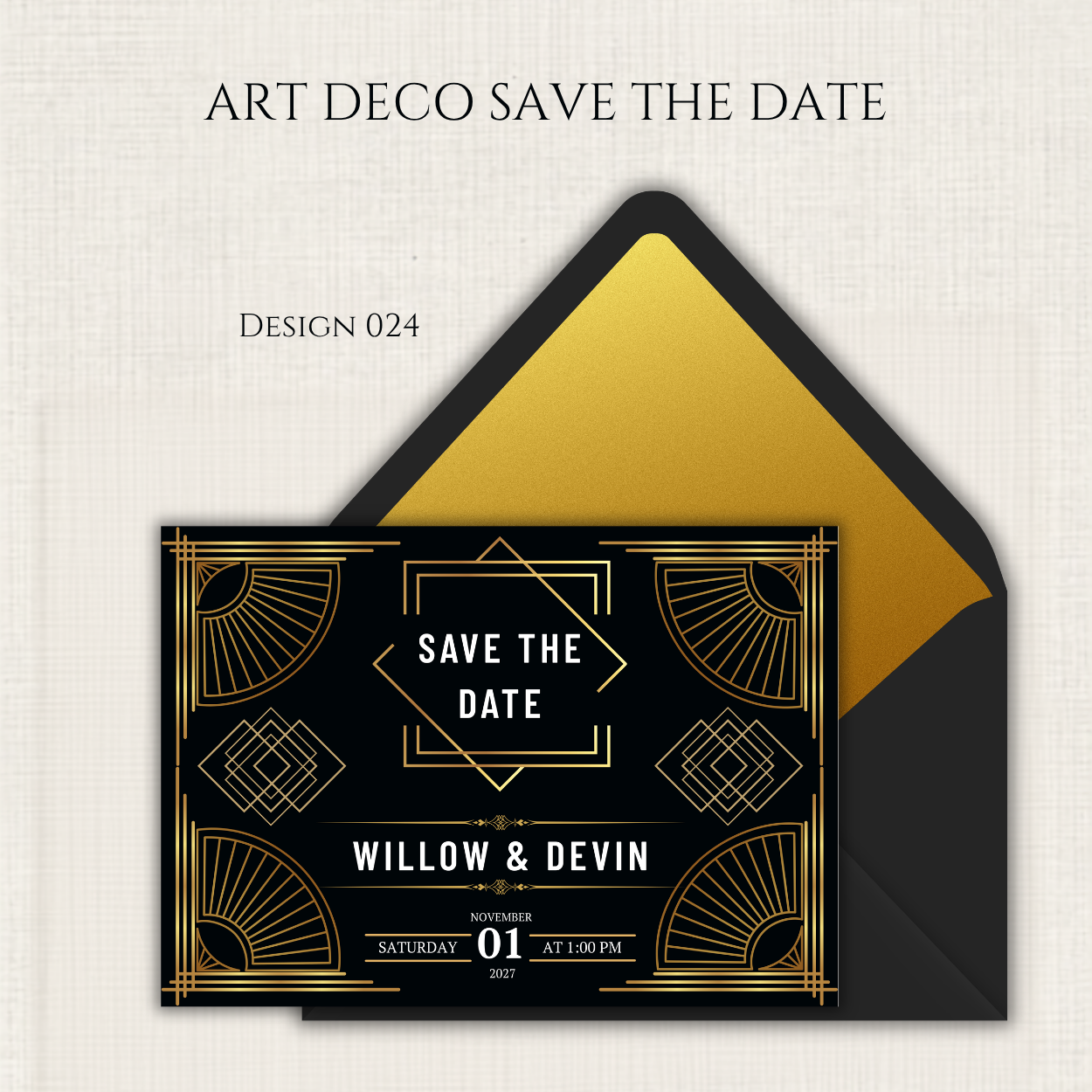 Art Deco Save the Date