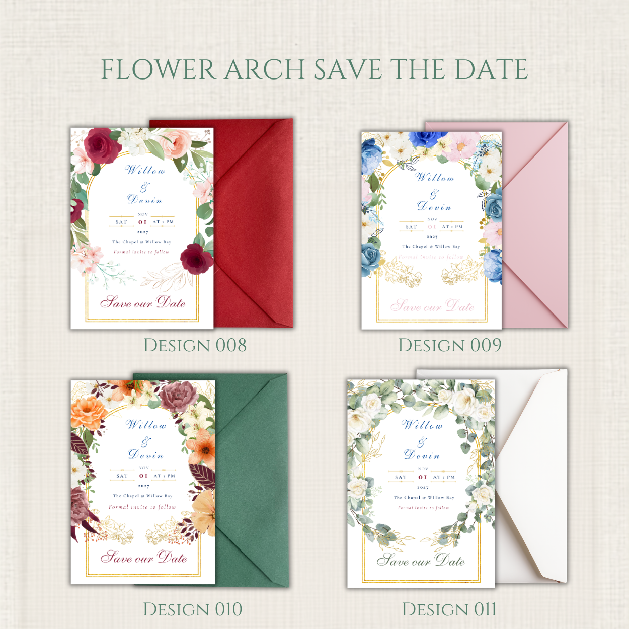 Flower Arch Save the Date Card Collection