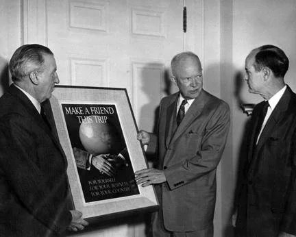 May 20, 1957 - John Hanes and Ed Lipscomb call on Dwight D. Eisenhower in connection with the People-to-People program [72-2245-1] EPL.jpg