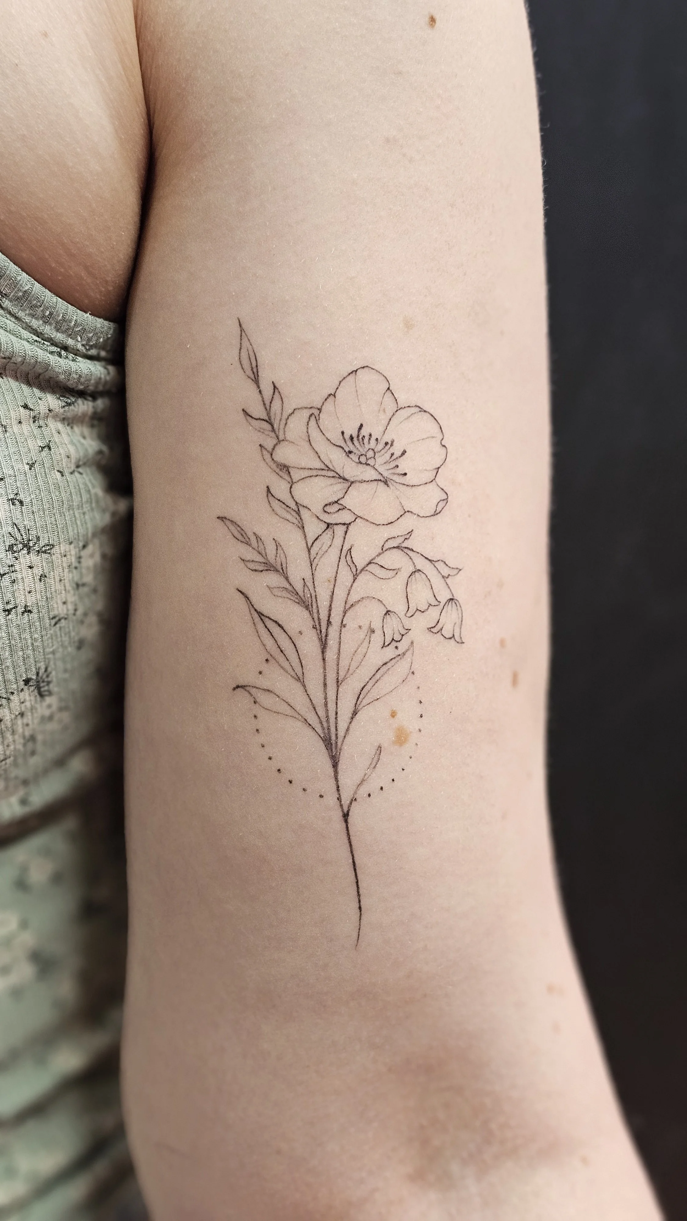 Fineline Flower Tattoo Hobart