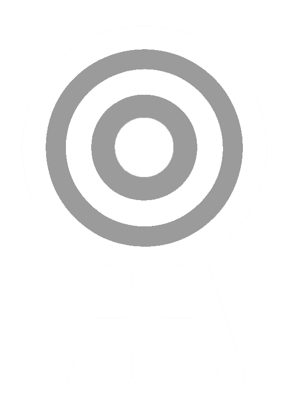 A stylized target with concentric circles on a support stand.