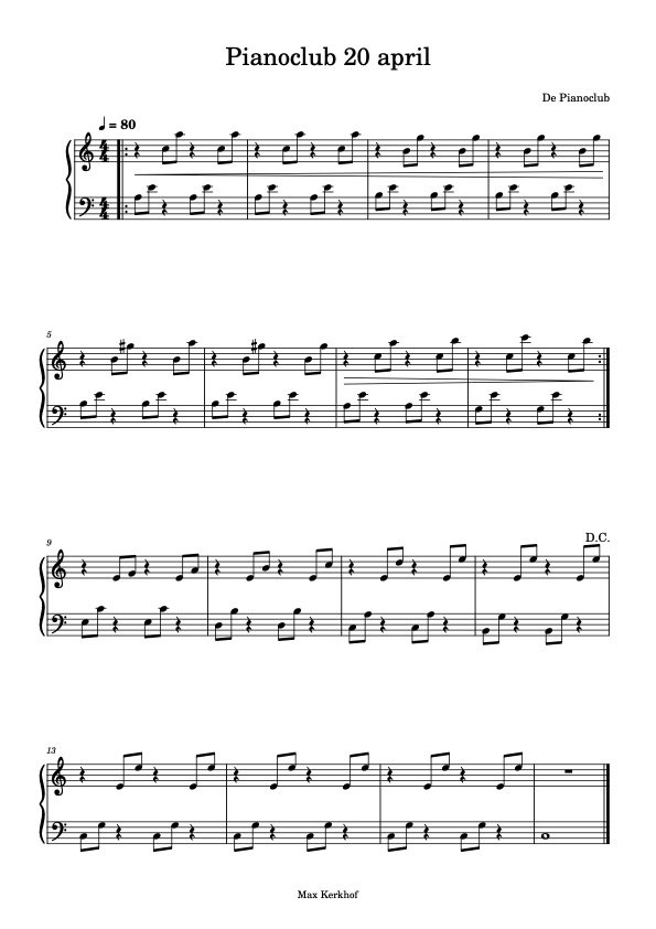 Partij 2 | Pianoclub 20 april