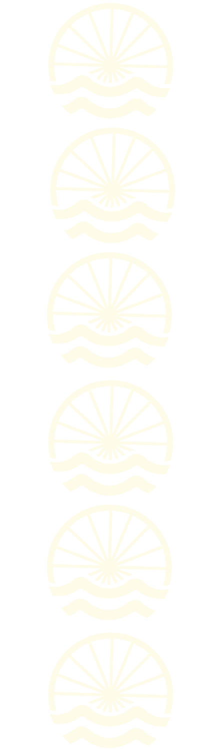 Motifs de cercles avec rayons solaires et vagues répétées verticalement